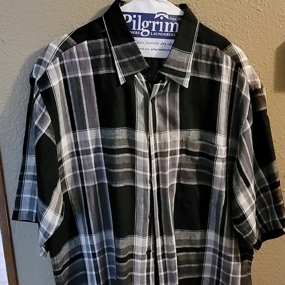 Bugatchi linen short sleeve button down